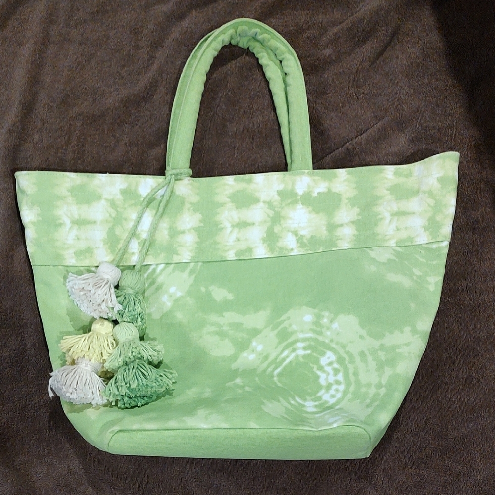 Green Tie-Dye Tote Bag